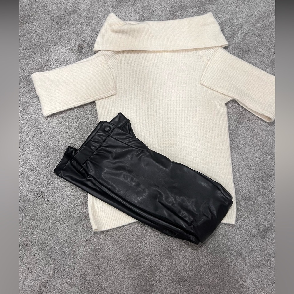 Elegant Cream Off-Shoulder Sweater